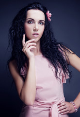 Naklejka premium beautiful woman in elegant dress