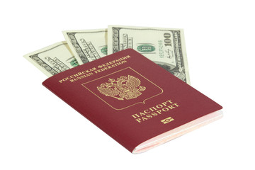 Passport with money inside
