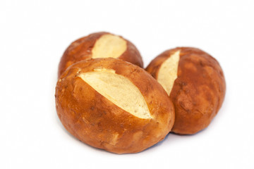 Drei Laugenbrötchen