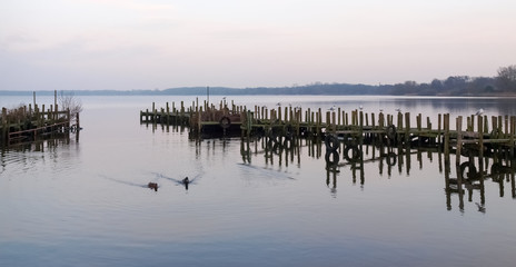 Fototapeta premium Bad Zwischenahn, walkway over the Lake