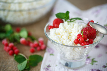 sweet curd with berries