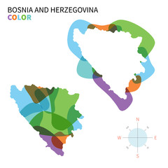 Abstract vector color map of Bosnia and Herzegovina