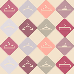 seamless background with hangers for your design