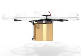 3d delivery drone with a package