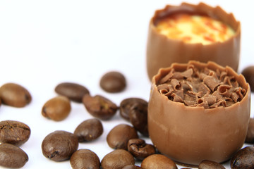 Assorted chocolate confectionery with coffee beans 