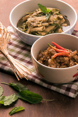 Chili Tamarind Dipping Sauce with Bamboo Shoot Soup