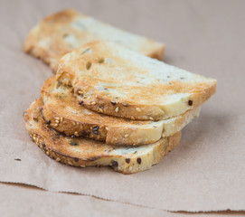 Toasts from grain bread