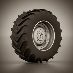 Tractor wheel isolated