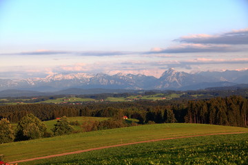 Gr&uuml;ne Wiesen und W&auml;lder im Voralpenland