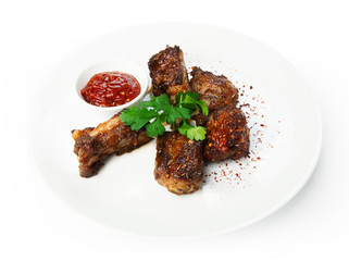 Restaurant food isolated - grilled chicken wings