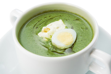 Restaurant food isolated - creamy spinach soup