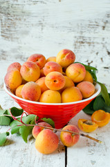 Fresh apricots in a bowl