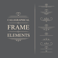 Vector calligraphic frame elements
