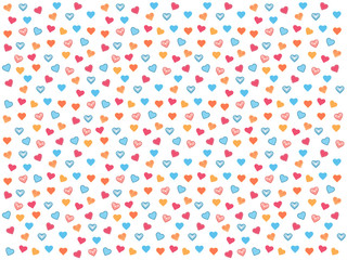 Colored Hearts on a white background