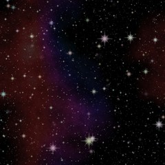 Fototapeta na wymiar Space with star and red nebula