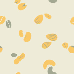 seamless background with beans and nuts
