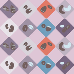 seamless background with beans and nuts