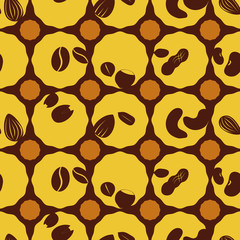 seamless background with beans and nuts