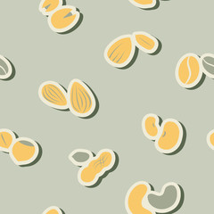 seamless background with beans and nuts
