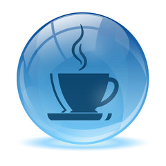Blue abstract coffee icon