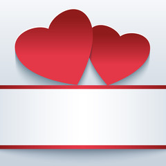 Love beautiful background with red 3d hearts