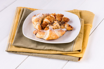 delicious mixed croissants ready for breakfast