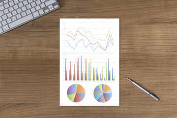 diagram on desktop with keyboard