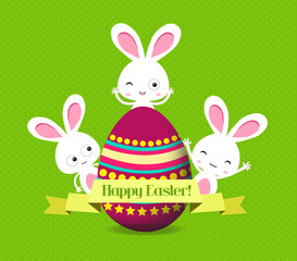 easter eggs and bunny greeting card