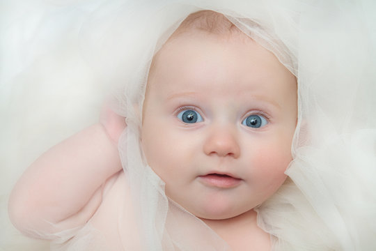 portrait of blue-eyed baby