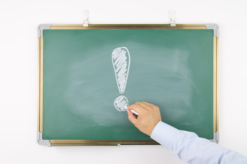 Exclamation drawn on a blackboard