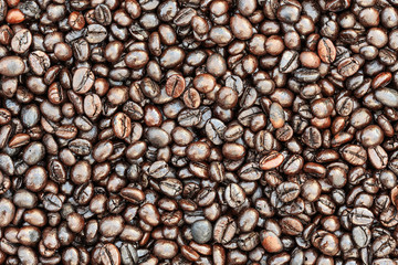 Roasted coffee beans pattern can be used as background