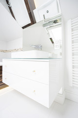 Washbowl in white modern bathroom