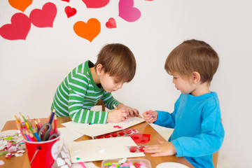 Kids engaged in Valentine's Day Arts with Hearts
