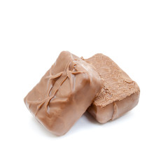 chocolate bar on white
