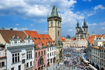 Fotobehang Oude stadsplein, Praag (UNESCO), Tsjechië © Michaela Jílková