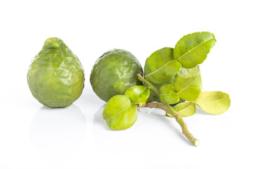 Bergamot fruit on white background.