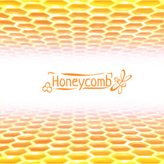 Vector honeycomb background from yellow to white colors