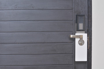 empty lable over a knob door