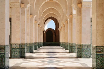 Poster Im Rahmen Marokko. Arkade der Hassan-II.-Moschee in Casablanca © Alexmar