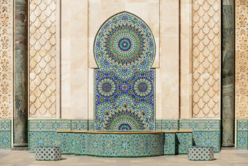 Morocco. Detail of Hassan II Mosque in Casablanca