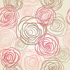 Panele Szklane Podświetlane  Wzór z kwiatami róż wektor