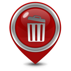 trash can pointer icon on white background