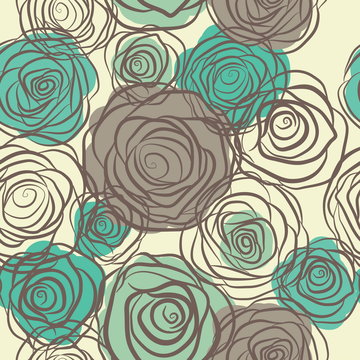 Seamless pattern with flowers roses vector