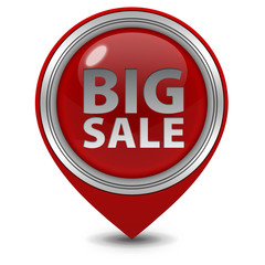 Big sale pointer icon on white background
