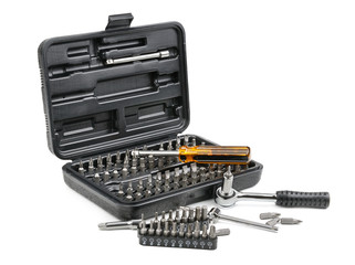 set tools isolated on white background