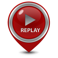 Replay pointer icon on white background