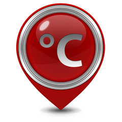 Celsius pointer icon on white background