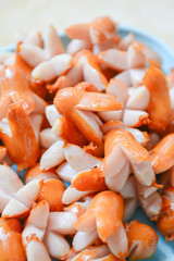 deep fried pork sausage on a dish