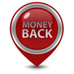 Money back pointer icon on white background
