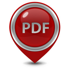 Pdf pointer icon on white background
